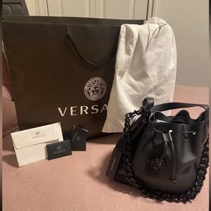 Hobo Versace black leather bag